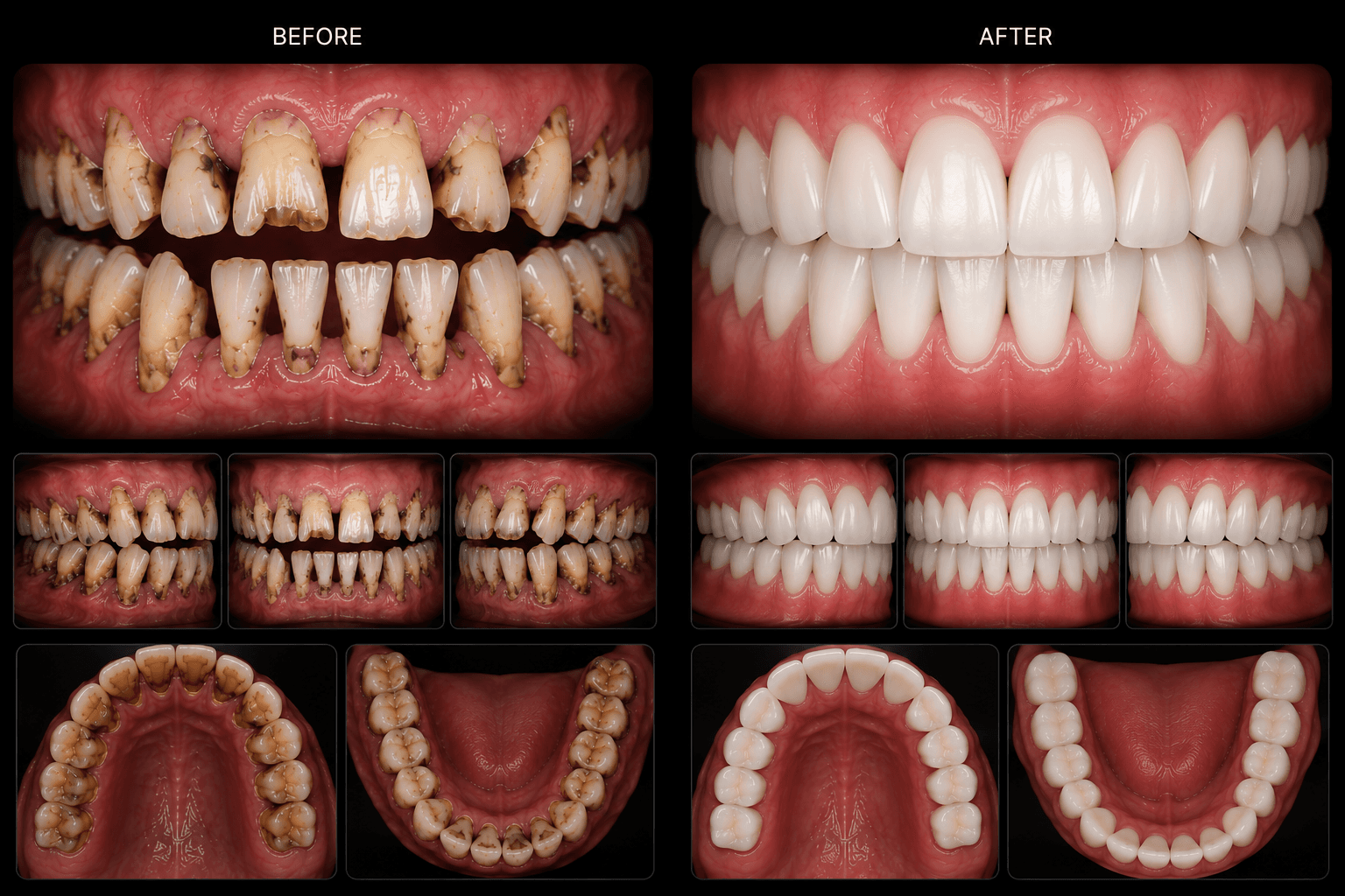 Full Mouth Reconstruction treatment at Roomchang Dental Hospital